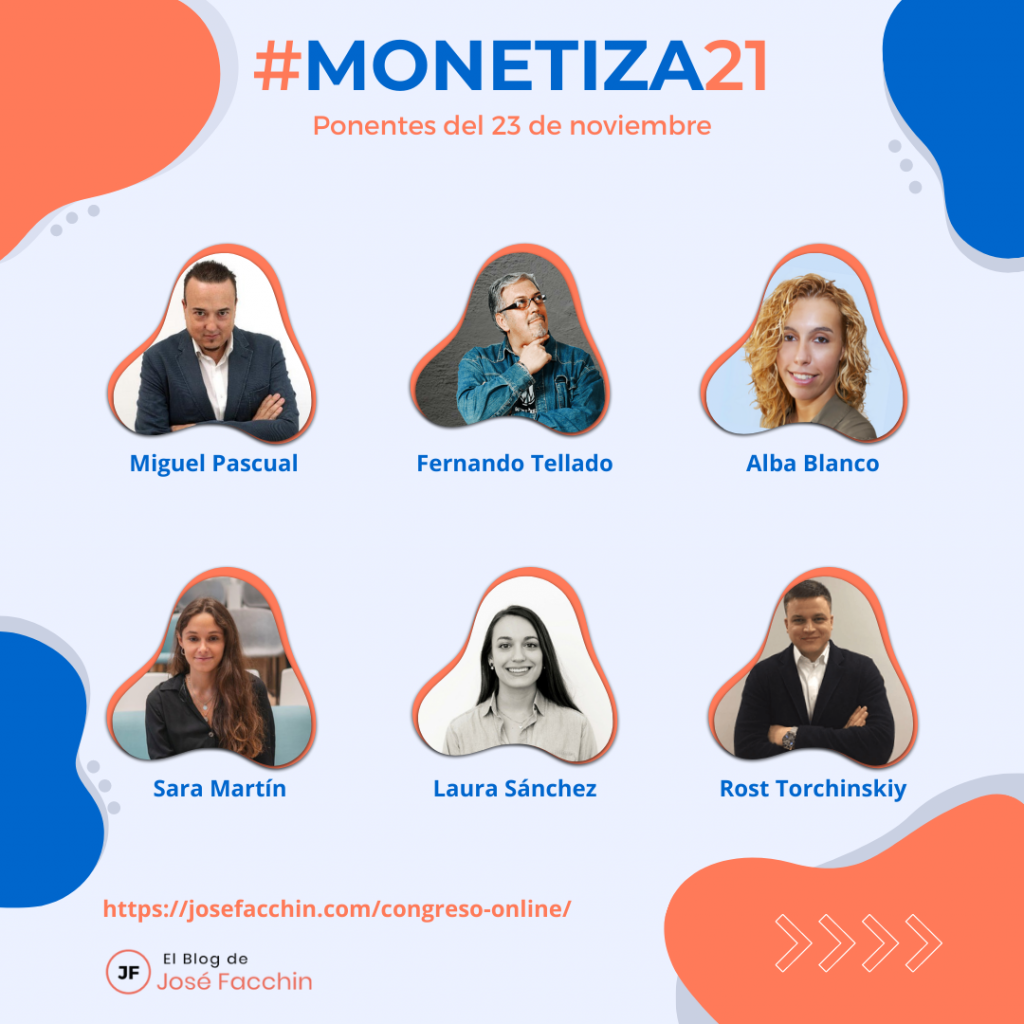 El próximo 23 y 24 de noviembre llega la 6ª Edición de #Monetiza21, uno de los Congresos Online y gratuitos sobre eCommerce y Monetización Digital más grandes de la comunidad hispanohablante. | App Marketing Newsj