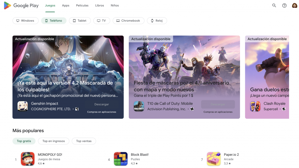 Google play aplicaciones